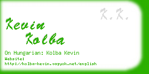 kevin kolba business card